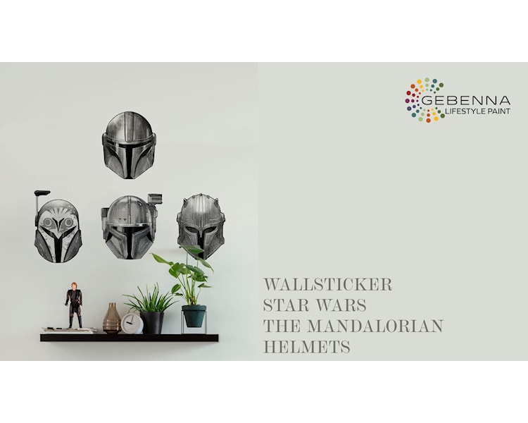 Wallsticker Star Wars The Mandalorian Helmets